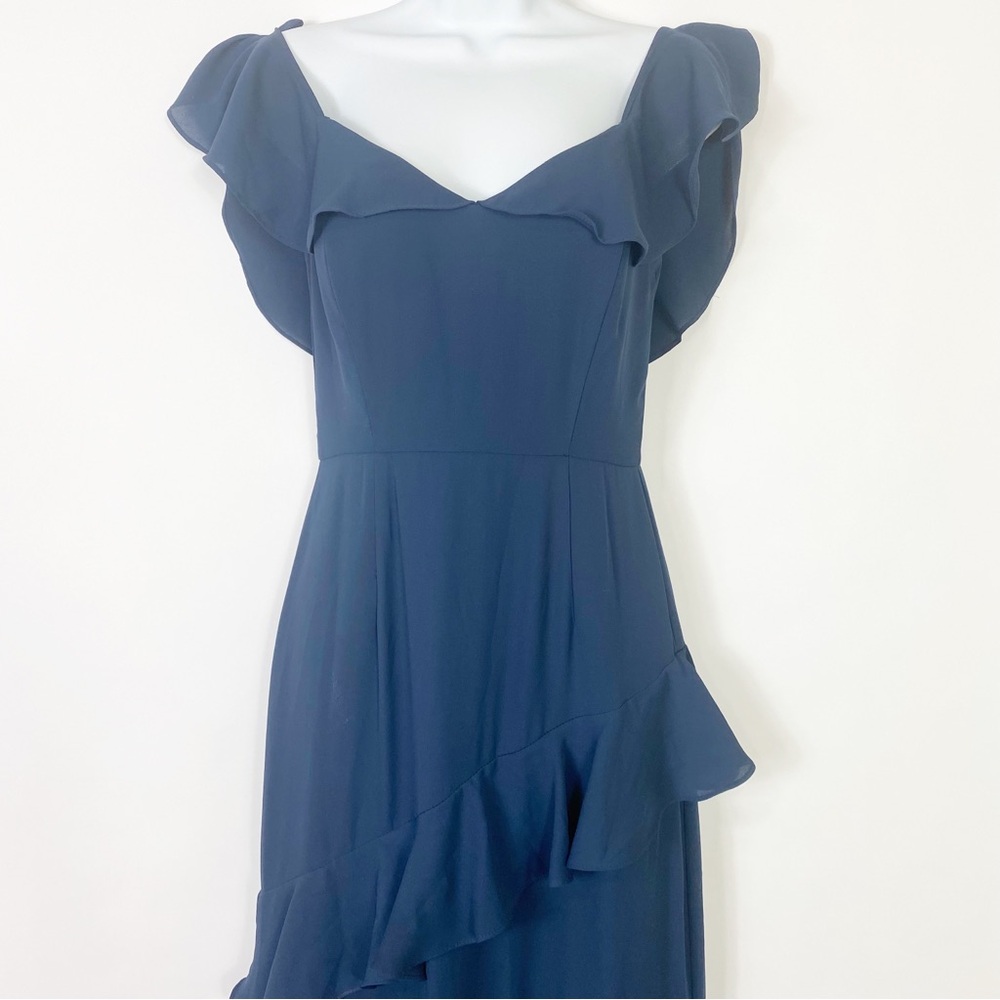 Wayf Blue Ruffled Tiered Gown Cute Fancy Party Ball Dress Cocktail Stylish XS - Picture 5 of 12